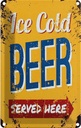 Blechschild 30x20 cm Ice Cold Beer served here Bier