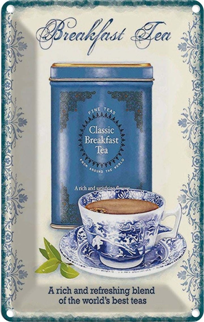 Blechschild 30x20 cm Classic Breakfast Tea best teas
