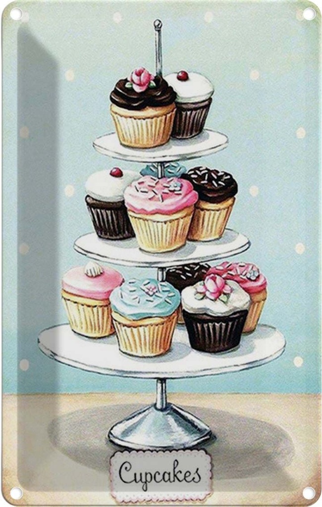 [LA-1784987] Blechschild 30x20 cm Cupcakes kleine Kuchen Essen Küche Backen Cupcake