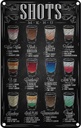 Blechschild 30x20 cm Shots Menu Woo Black russian