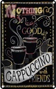 Blechschild 30x20 cm Cappuccino with friends