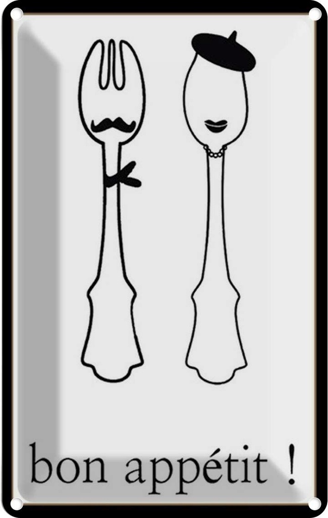 Blechschild 30x20 cm Bon appetit!