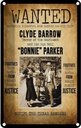 Blechschild 30x20 cm wanted Clyde Barrow Bonnie