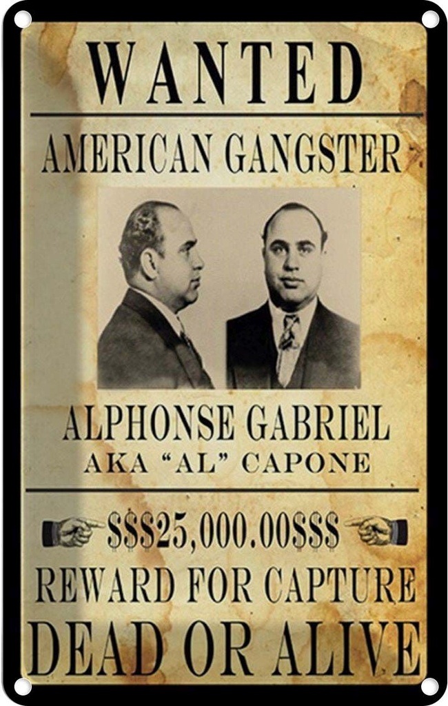 Blechschild 30x20 cm wanted Alphonse Gabriel american