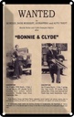 Blechschild 30x20 cm wanted Bonnie Clyde