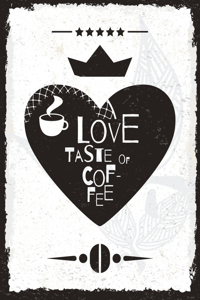 Blechschild 30x20 cm love taste of coffee