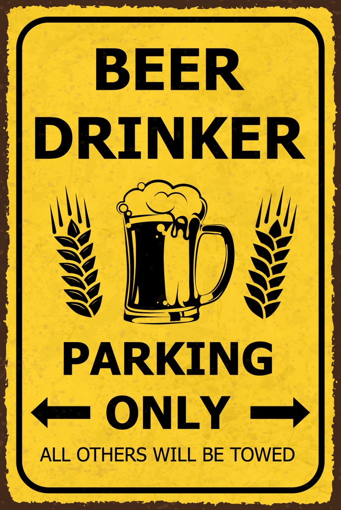 [LA-1808979] Blechschild 30x20 cm Beer Drinker parking only