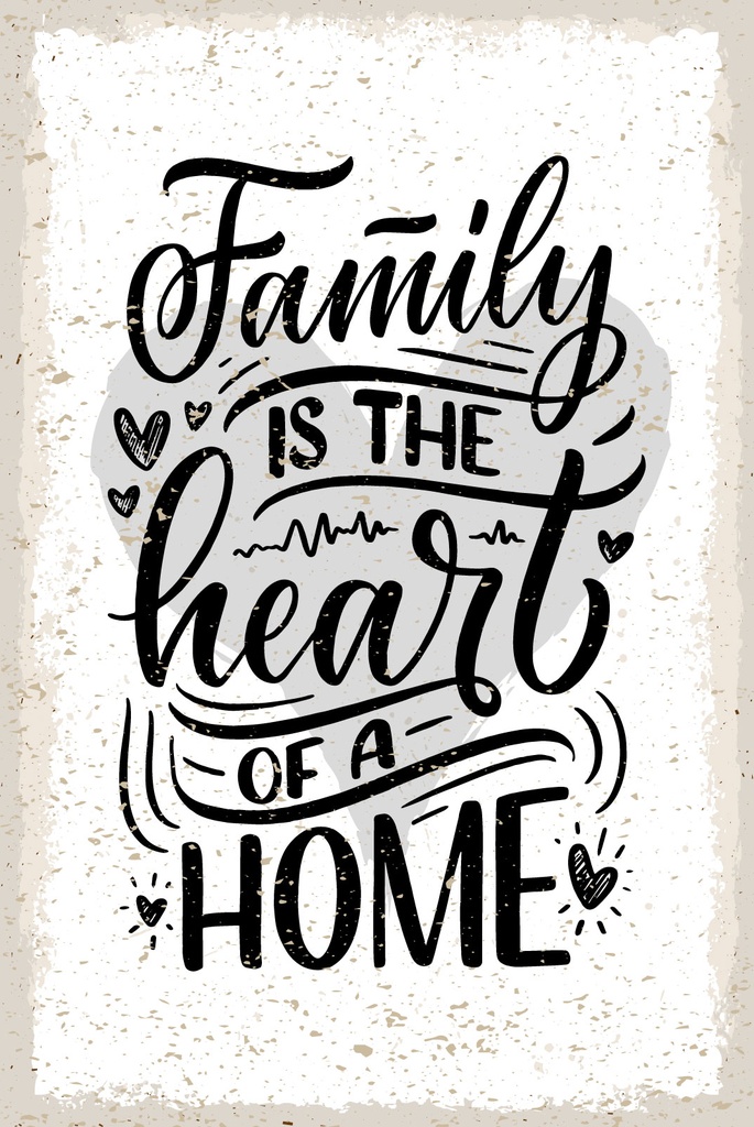 [LA-1808996] Blechschild 30x20 cm Family is the heart of a home