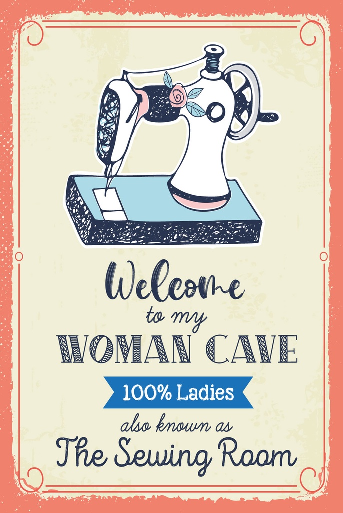 [LA-1809108] Blechschild 30x20 cm Welcome to my woman cave