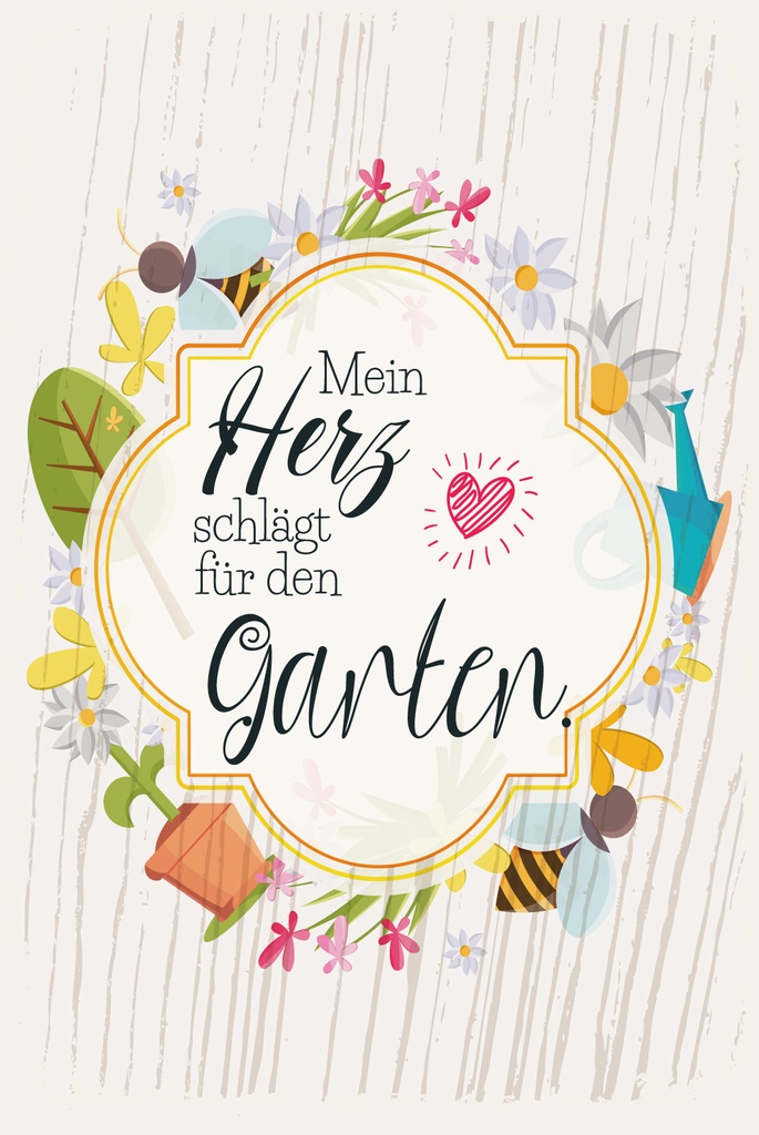 [LA-1809188] Blechschild 30x20 cm Mein Herz schlägt für den Garten