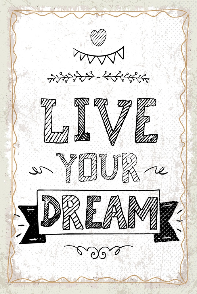 [LA-1809263] Blechschild 30x20 cm Live your Dream