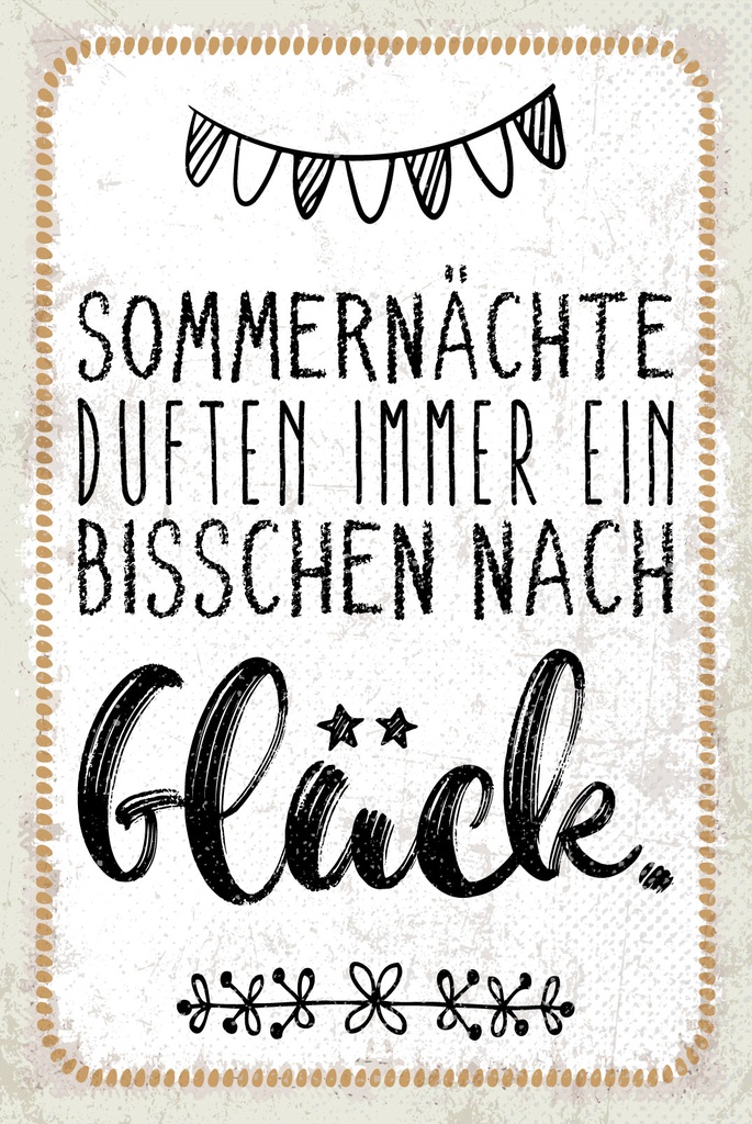 [LA-1809298] Blechschild 30x20 cm Sommernächte duften nach Glück