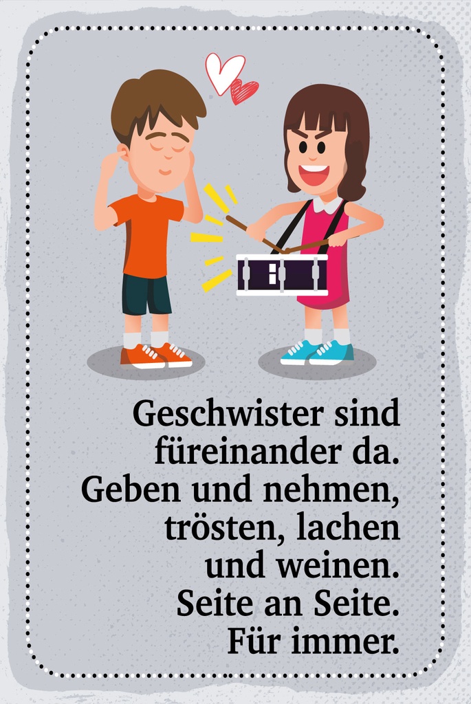 [LA-1809335] Blechschild 30x20 cm Geschwister sind füreinander da
