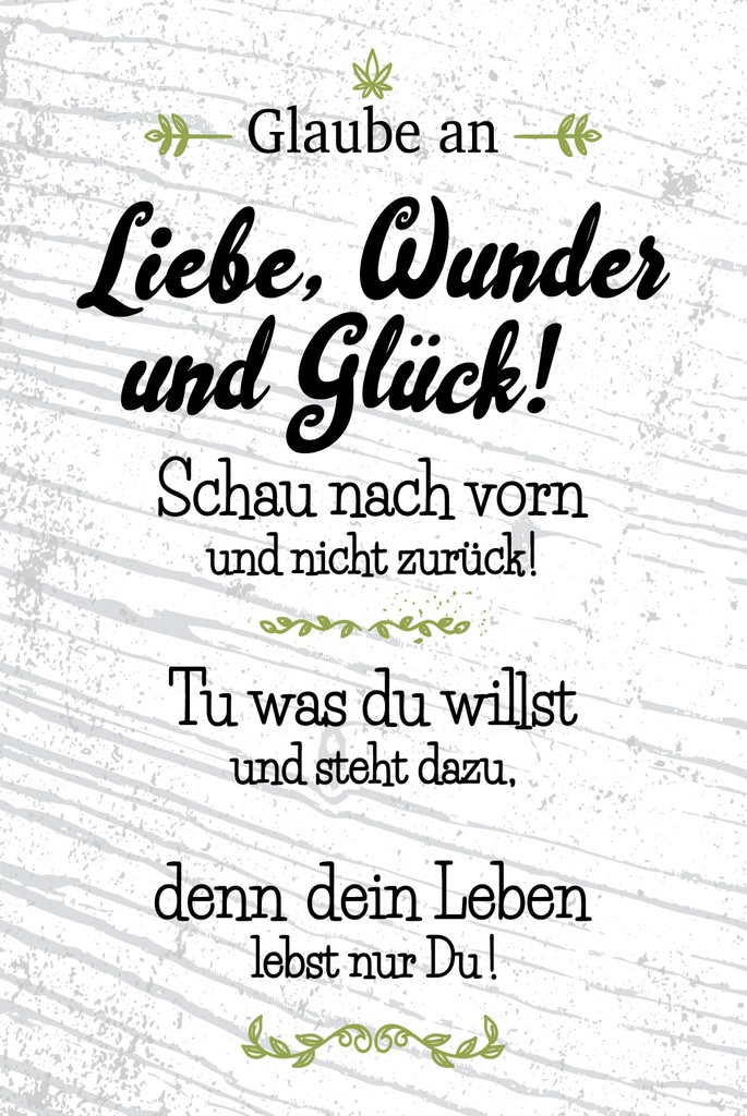 [LA-1809380] Blechschild 30x20 cm Glaube an Liebe Wunder und Glück