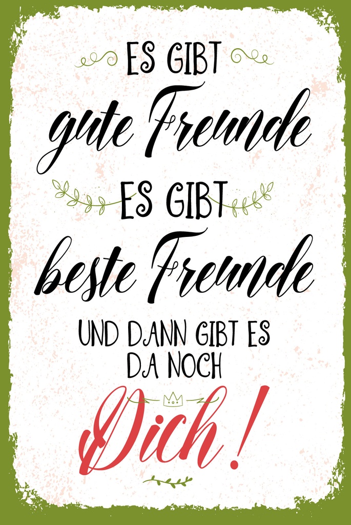 [LA-1809393] Blechschild 30x20 cm gute beste Freunde und dann gibt es Dich