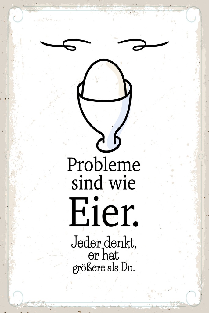 [LA-1809425] Blechschild 30x20 cm Probleme sind wie Eier