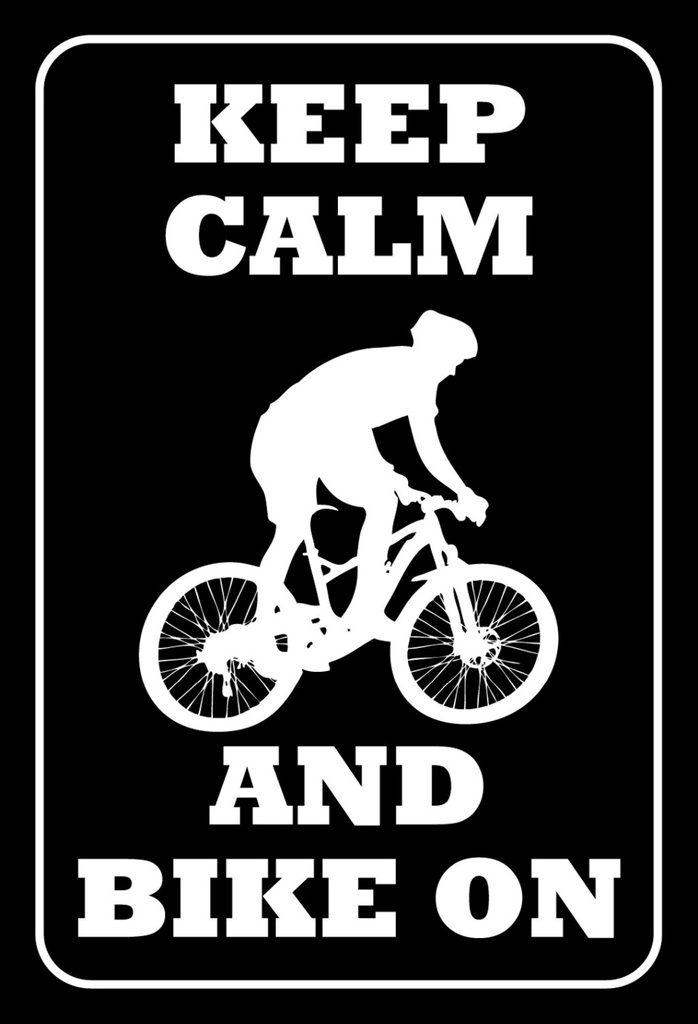 [LA-111633-H] Holzschild 30x20 cm Keep Calm and Bike on