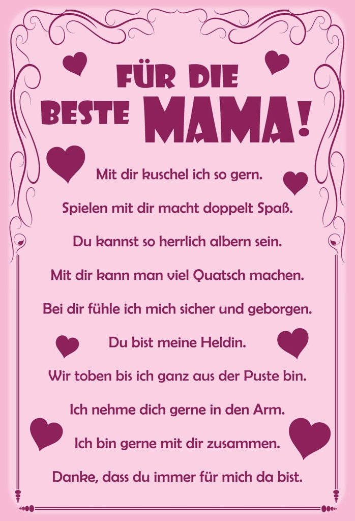 [LA-111636-H] Holzschild 30x20 cm Für die beste Mama Männer Frauen