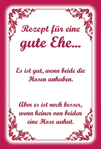 [LA-111637-H] vianmo Holzschild 30x20 cm Rezept für eine gute Ehe Dekoration