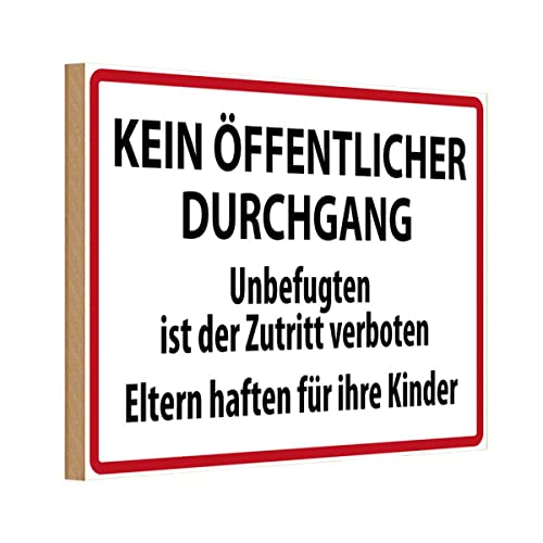 [LA-111640-H] vianmo Holzschild 20x30 cm Kein Öffentlicher Durchgang Warnschild Hinweisschild