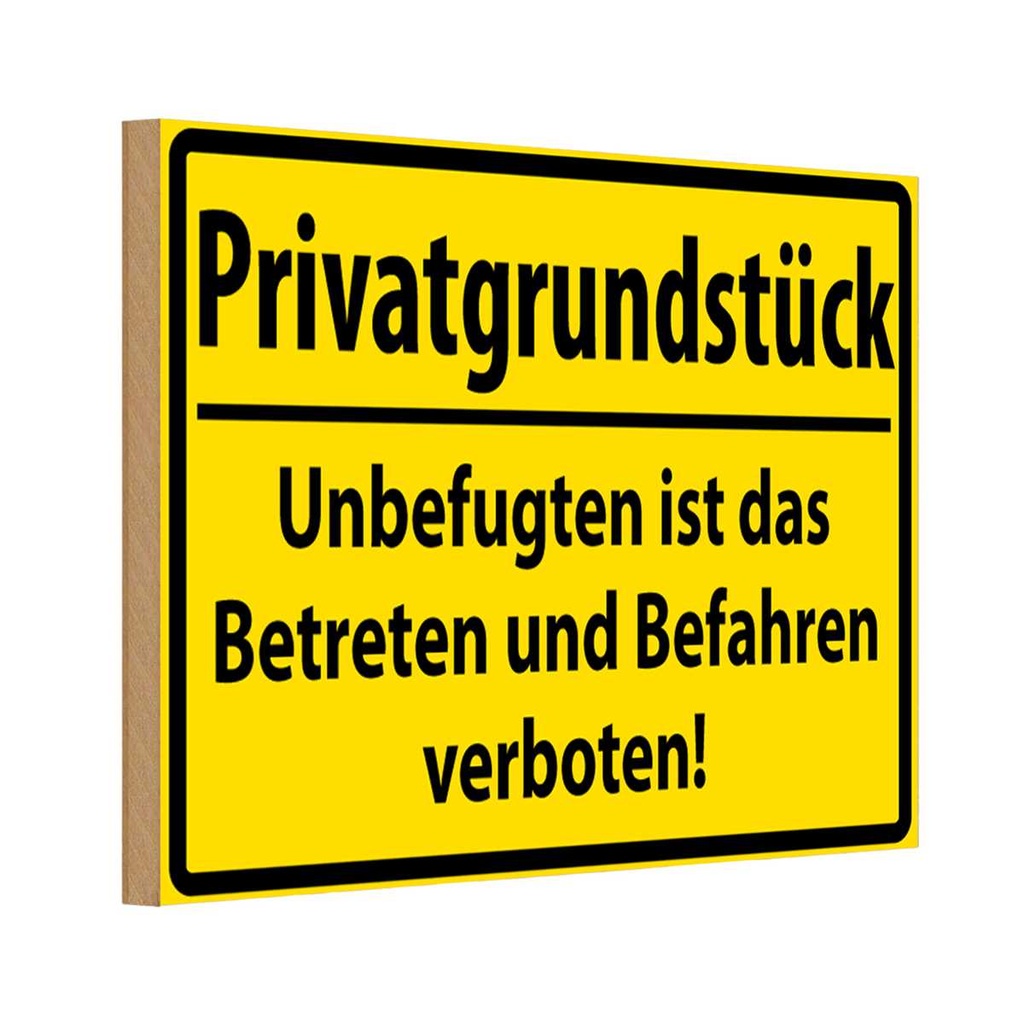 [LA-111645-H] Holzschild 20x30 cm Privatgrundstück Straßenschild