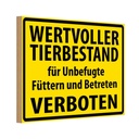 Holzschild 20x30 cm Wertvoller Tierbestand Tier Haustier