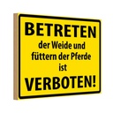 Holzschild 20x30 cm Betreten der Weide verboten Warnschild Hinweisschild
