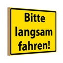 Holzschild 20x30 cm Bitte langsam fahren Warnschild Hinweisschild