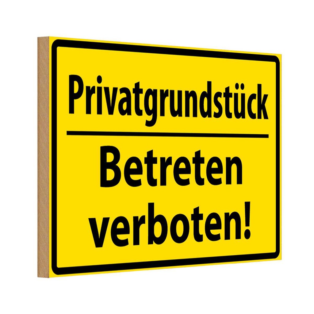 [LA-111651-H] Holzschild 20x30 cm Privat Betreten verboten Warnschild Hinweisschild