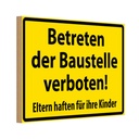 Holzschild 20x30 cm Betreten Baustelle verboten Warnschild Hinweisschild