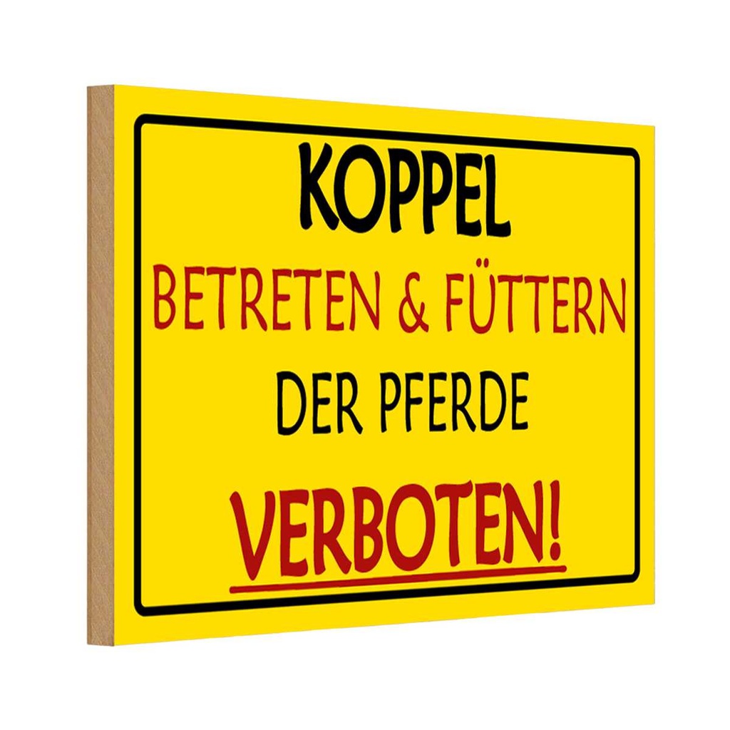 [LA-111678-H] Holzschild 20x30 cm Koppel Betreten verboten Warnschild Hinweisschild