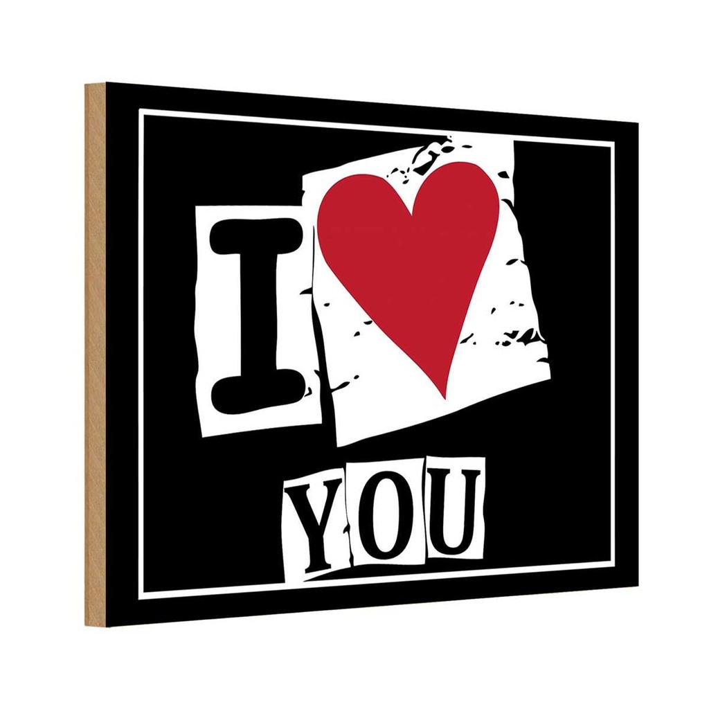 [LA-111689-H] Holzschild 20x30 cm I Love You Herz Dekoration