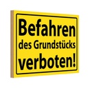 Holzschild 20x30 cm Befahren Grundstück verboten Warnschild Hinweisschild