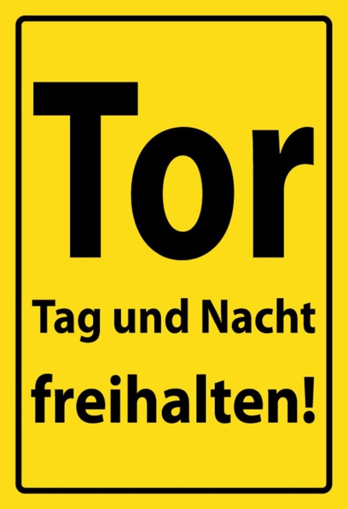 [LA-111701-H] Holzschild 30x20 cm Tor Tag und Nacht freihalten Warnschild Hinweisschild