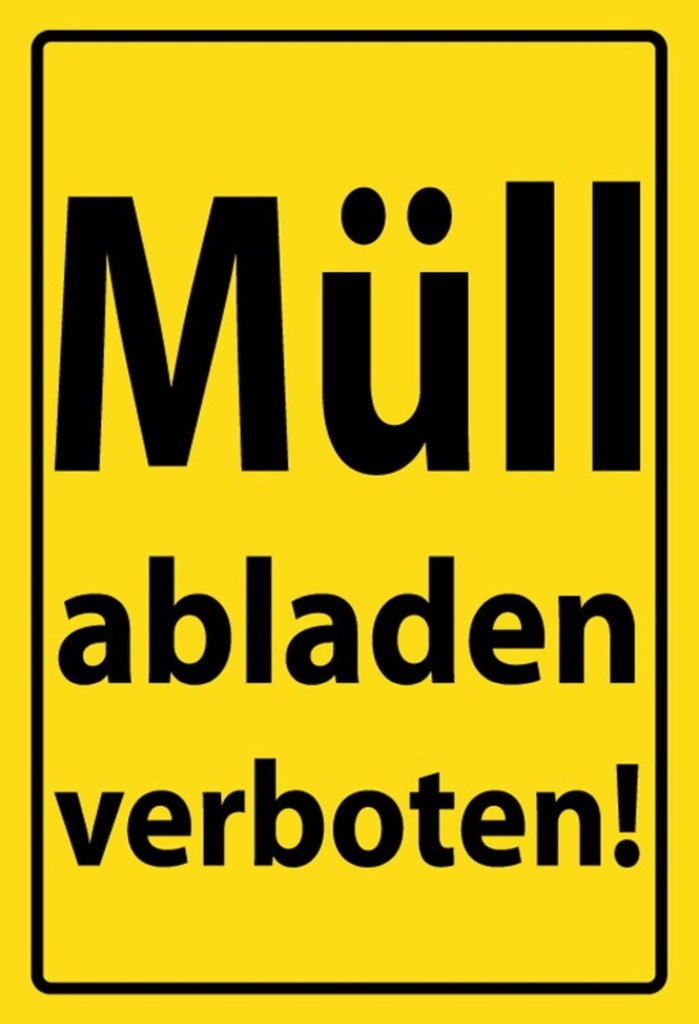 [LA-111702-H] Holzschild 30x20 cm Müll abladen verboten Warnschild Hinweisschild