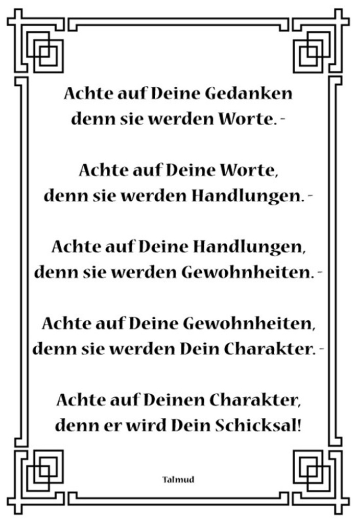 [LA-111713-H] Holzschild 30x20 cm Achte auf deine Gedanken Dekoration