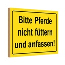 Holzschild 20x30 cm Bitte Pferde nicht füttern Warnschild Hinweisschild