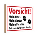 Holzschild 20x30 cm Vorsicht Mein Haus Garten Warnschild Hinweisschild