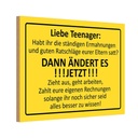 Holzschild 20x30 cm Liebe Teenager - ÄNDERT ES Kids Kinder Teens