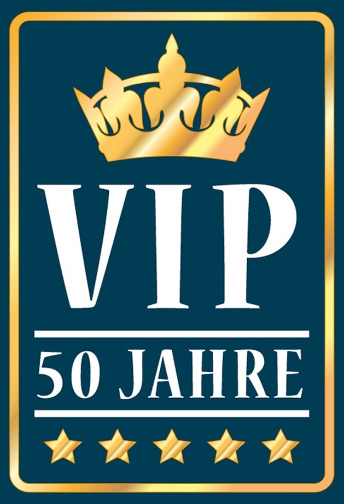 [LA-111743-H] Holzschild 30x20 cm VIP 50 Jahre blau/weiß Geburtstag Feiern Party