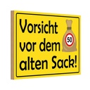 Holzschild 20x30 cm Vorsicht vor dem alten Sack 50 Warnschild Hinweisschild