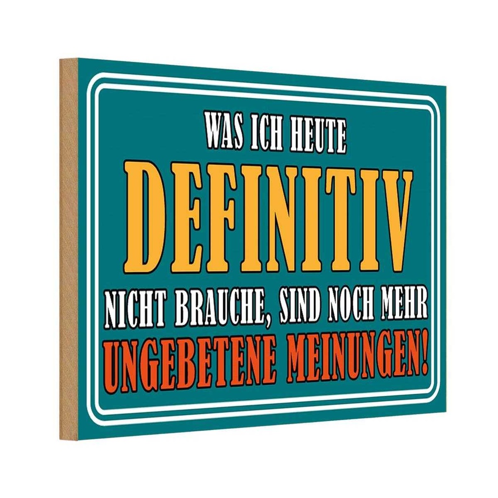 [LA-111758-H] Holzschild 20x30 cm Ungebetene Meinungen Dekoration