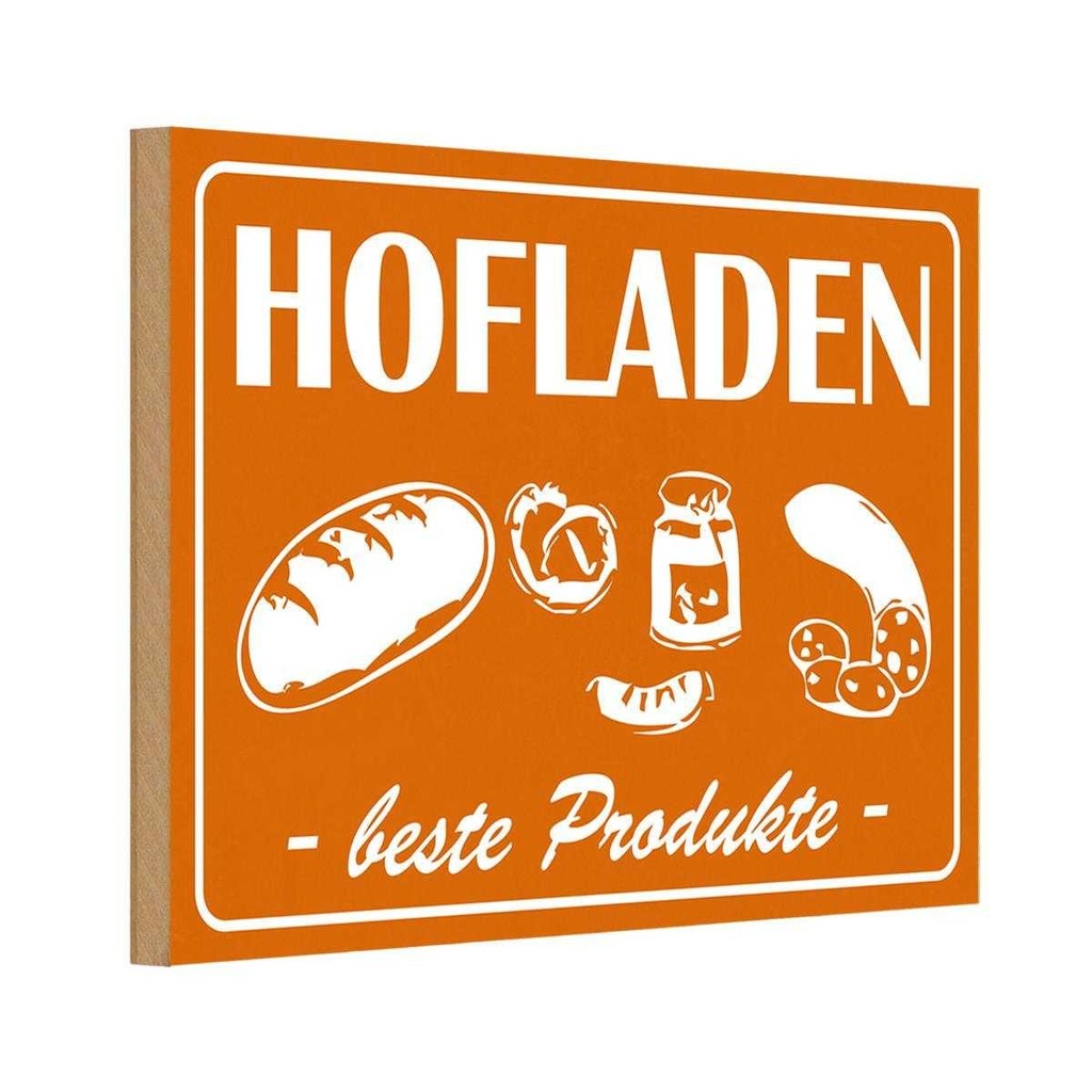 [LA-111759-H] Holzschild 20x30 cm Hofladen Beste Produkte Dekoration