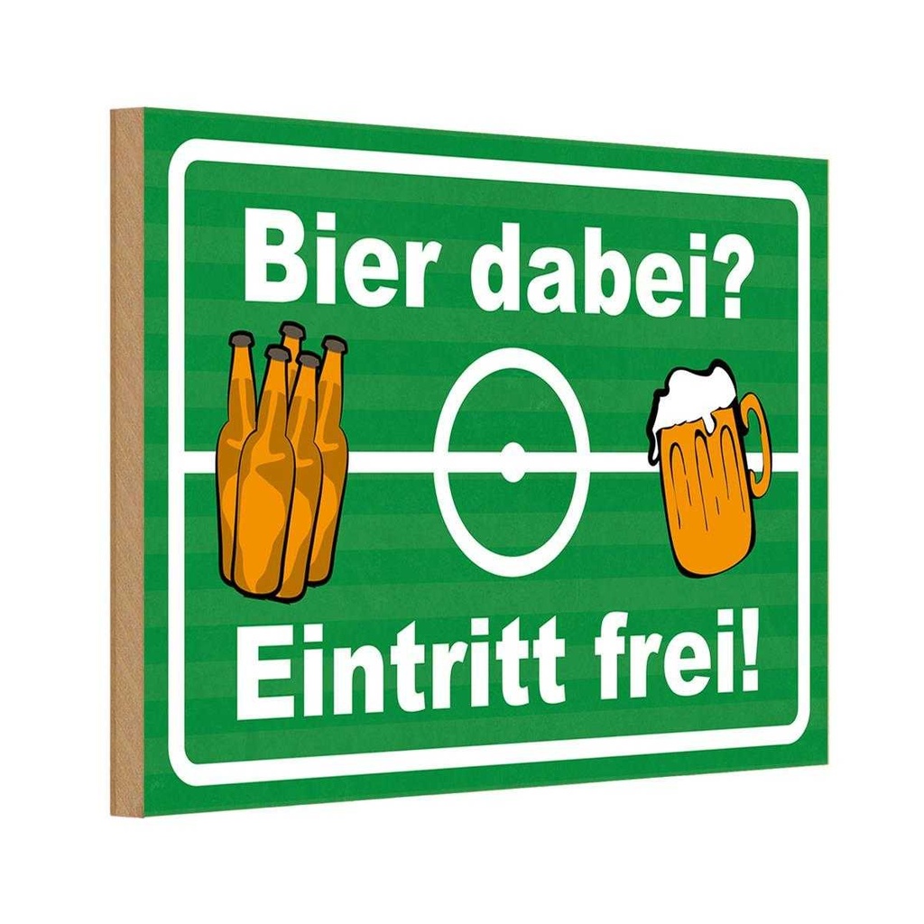 [LA-111768-H] Holzschild 20x30 cm Alkohol Bier dabei Eintritt frei
