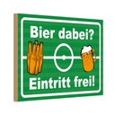 Holzschild 20x30 cm Alkohol Bier dabei Eintritt frei