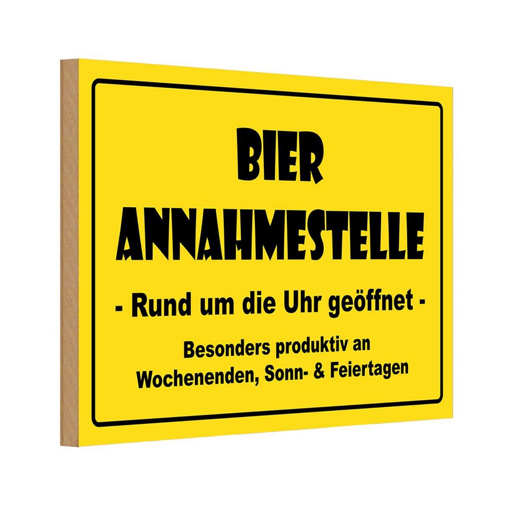 [LA-111784-H] Holzschild 20x30 cm Alkohol Bier Annahmestelle geöffnet