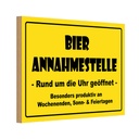 Holzschild 20x30 cm Alkohol Bier Annahmestelle geöffnet