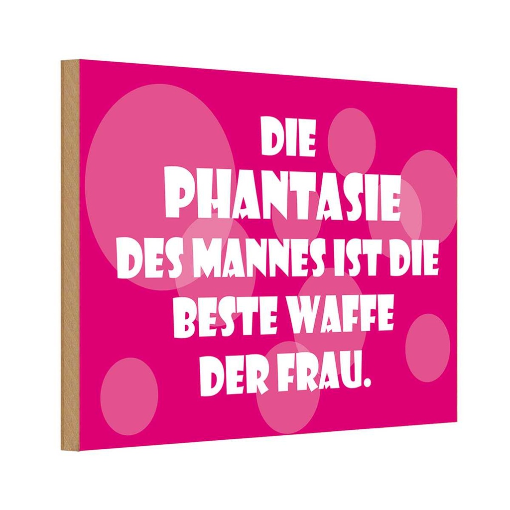 [LA-111796-H] Holzschild 20x30 cm Beste Waffe der Frau Männer Frauen