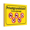 Holzschild 20x30 cm Privatgrundstück Es ist untersagt Warnschild Hinweisschild