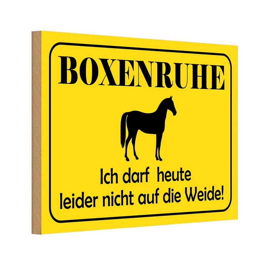 [LA-111817-H] Holzschild 20x30 cm Boxenruhe nicht auf die Weide Pferd
